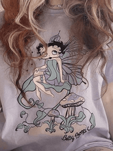 Camiseta con estampado de dibujos animados de hadas